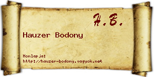 Hauzer Bodony névjegykártya